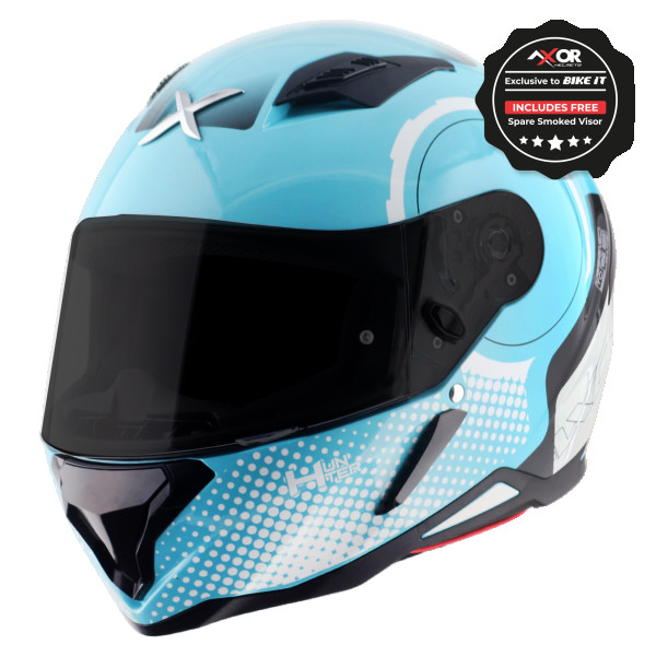 Axor Axor helmet sh890 full face - spear hex gloss blue white - medium